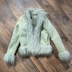 princess polly green fur jacket